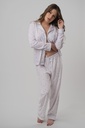 Cotton Long Sleeve Pajama Set, Button - Front